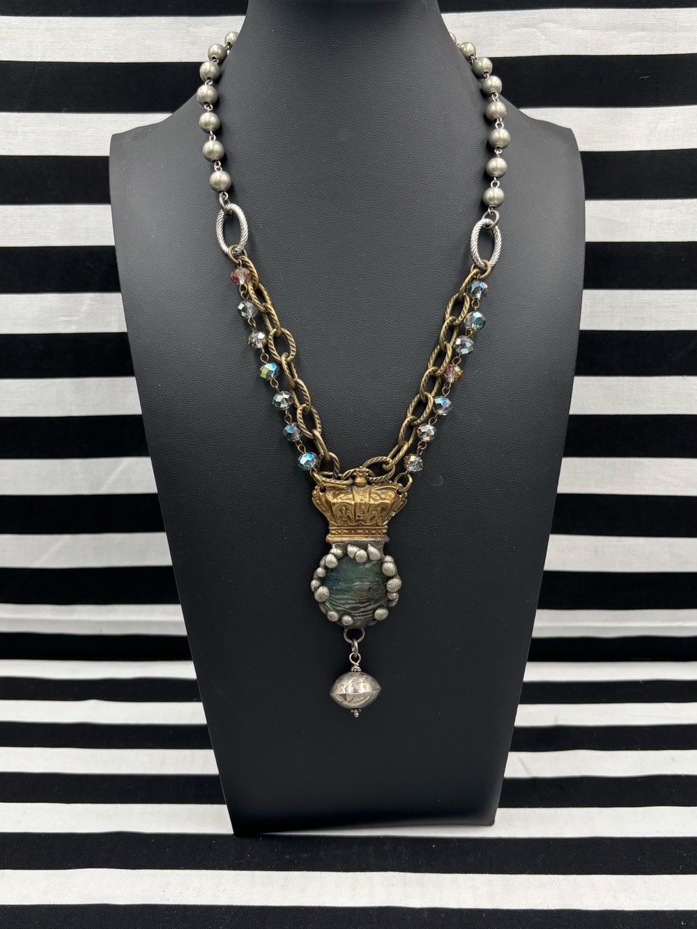 Art by Amy Labbe Sovereign Necklace #steampunk Labradorite genuine stone - Picture 3 of 6